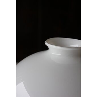 輪花縁 乳白色ガラス電笠照明　A067 