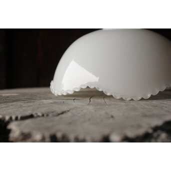 フリル縁 乳白色ガラス電笠照明　A068 