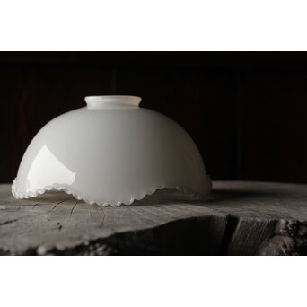 フリル縁 乳白色ガラス電笠照明　A068 