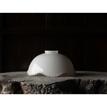 フリル縁 乳白色ガラス電笠照明　A068 