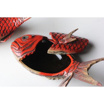 鯛型 菓子器 四客　Q322 