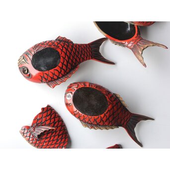 鯛型 菓子器 四客　Q322 