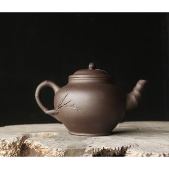 凌玉妹 竹型 紫泥急須/茶壺　P384 