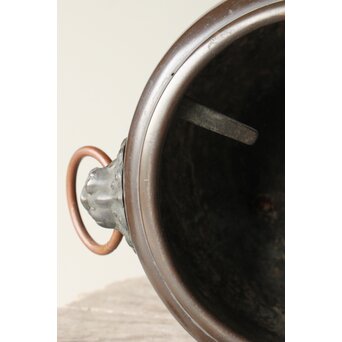 斑柴銅 獅子耳 涼炉/瓶掛　M348 