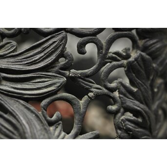 原田峯雲 菊唐草透かし銅花瓶　M349 