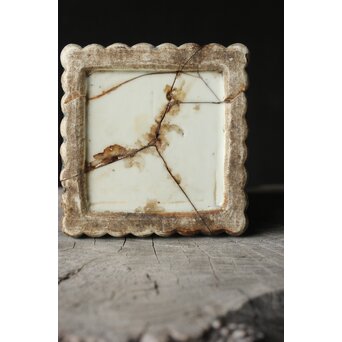 染付窓貫漢詩 竹節型花生/花瓶/四方瓶　P385 