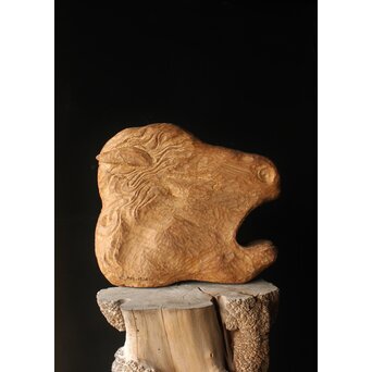 恐竜か 駱駝か 木彫オブジェ　X399 