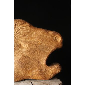 恐竜か 駱駝か 木彫オブジェ　X399 