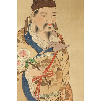 倣 柳沢淇園 柳里恭 唐人物 絹本軸装　Z387 