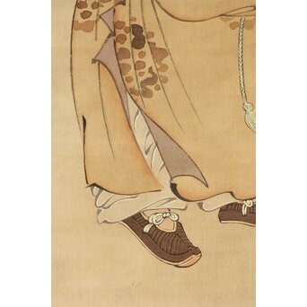 倣 柳沢淇園 柳里恭 唐人物 絹本軸装　Z387 