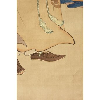 倣 柳沢淇園 柳里恭 唐人物 絹本軸装　Z387 