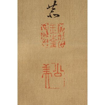 倣 柳沢淇園 柳里恭 唐人物 絹本軸装　Z387 