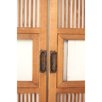 クリアガラス 白木格子戸 3枚1組　L1073 