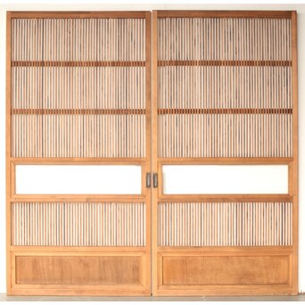 クリアガラス 白木格子戸 3枚1組　L1073 AB　表