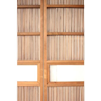 クリアガラス 白木格子戸 3枚1組　L1073 