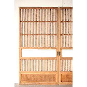 クリアガラス 白木格子戸 3枚1組　L1073 