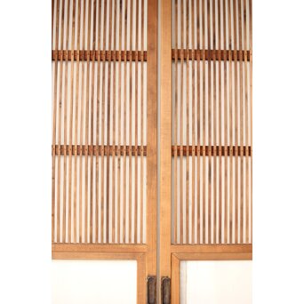 クリアガラス 白木格子戸 3枚1組　L1073 