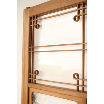 曲木組子のプレスガラス戸L　GD0159 