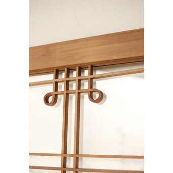 曲木組子のプレスガラス戸L　GD0159 