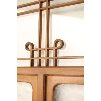 曲木組子のプレスガラス戸L　GD0159 