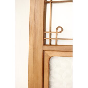 曲木組子のプレスガラス戸L　GD0159 