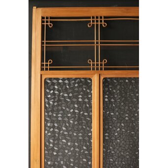 曲木組子のプレスガラス戸L　GD0159 