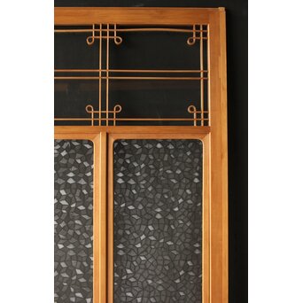 曲木組子のプレスガラス戸L　GD0159 