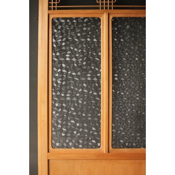 曲木組子のプレスガラス戸L　GD0159 