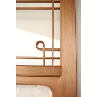 曲木組子のプレスガラスドア　GD0161 