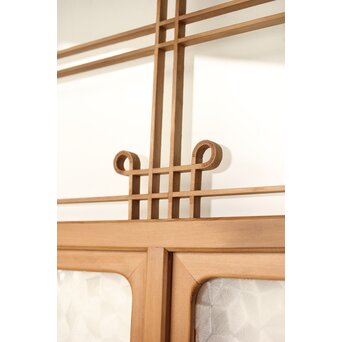 曲木組子のプレスガラスドア　GD0161 