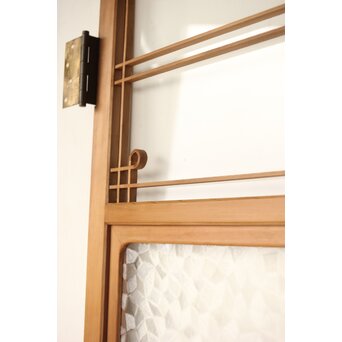 曲木組子のプレスガラスドア　GD0161 