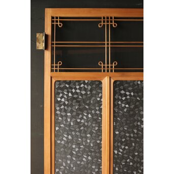 曲木組子のプレスガラスドア　GD0161 