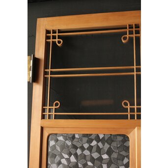 曲木組子のプレスガラスドア　GD0161 