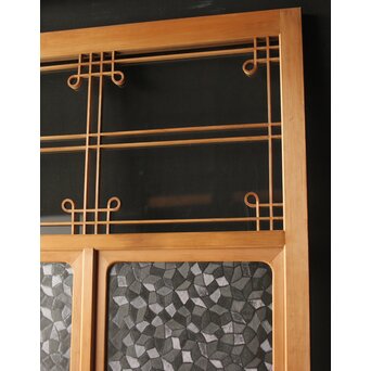 曲木組子のプレスガラスドア　GD0161 