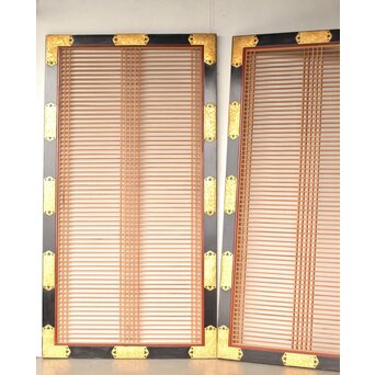 金銅金具 特大寺院筬欄間 2枚1組　R0275