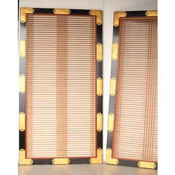 金銅金具 特大寺院筬欄間 2枚1組　R0275 ここから背面　両面使いになります