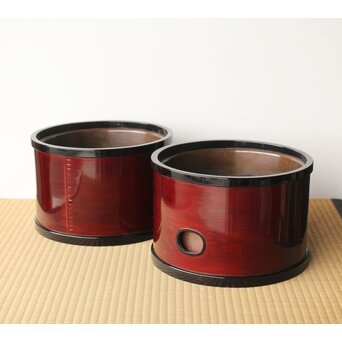 渡辺喜三郎 曲木/まげわっぱ 火鉢/瓶掛 2個1組　Q323