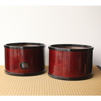 渡辺喜三郎 曲木/まげわっぱ 火鉢/瓶掛 2個1組　Q323 