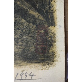 織田一磨 風景 リトグラフ額装　Z389 