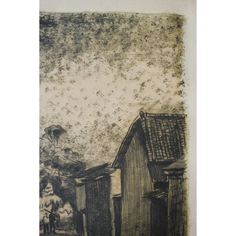 織田一磨 風景 リトグラフ額装　Z389 