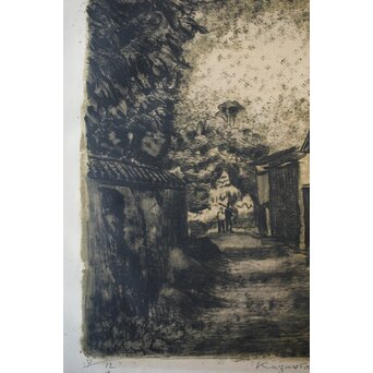 織田一磨 風景 リトグラフ額装　Z389 