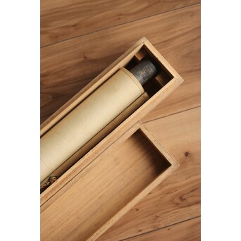 尾竹国観 二見ヶ浦 絹本軸装 掛軸 共箱　Z390 