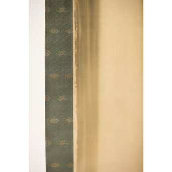 尾竹国観 瀑布図 絹本軸装 掛軸　Z391 