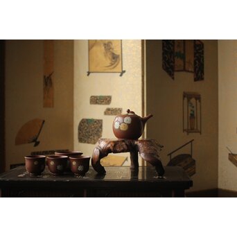 森下宗則 常滑焼 茶器一式　P387