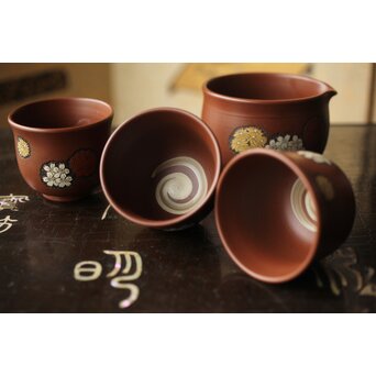 森下宗則 常滑焼 茶器一式　P387 