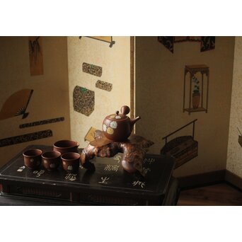 森下宗則 常滑焼 茶器一式　P387 