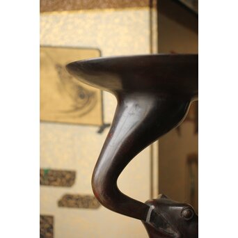 蛙の斑柴銅 薄端/花器　M350 