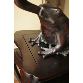 蛙の斑柴銅 薄端/花器　M350 