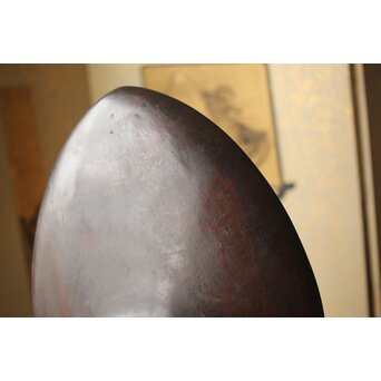 蛙の斑柴銅 薄端/花器　M350 