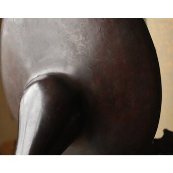 蛙の斑柴銅 薄端/花器　M350 